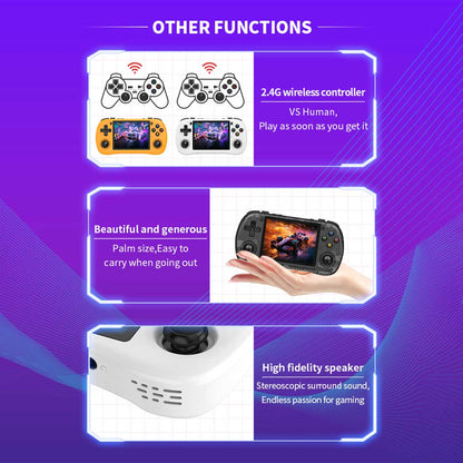 Powkiddy X35H Handheld Game Console – 3.5" IPS Horizontal Full Lamination RK3566 Bluetooth HDMI Linux 20+ Emulators 6-Hour Battery Retro Gaming System