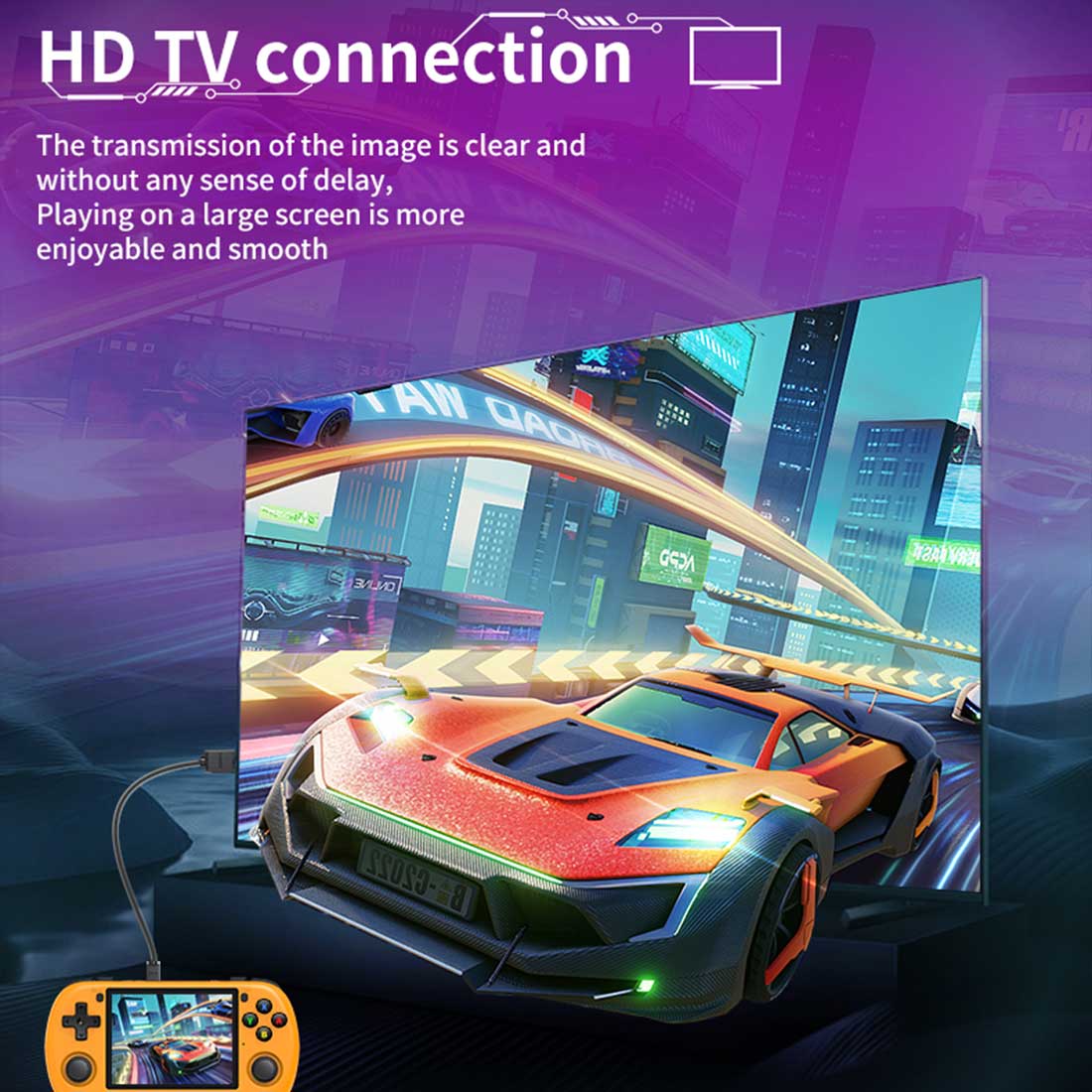 Powkiddy X35H Handheld Game Console – 3.5" IPS Horizontal Full Lamination RK3566 Bluetooth HDMI Linux 20+ Emulators 6-Hour Battery Retro Gaming System