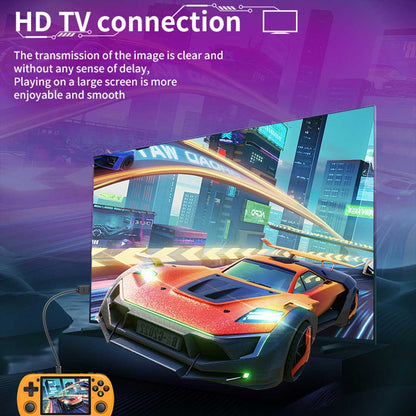Powkiddy X35H Handheld Game Console – 3.5" IPS Horizontal Full Lamination RK3566 Bluetooth HDMI Linux 20+ Emulators 6-Hour Battery Retro Gaming System
