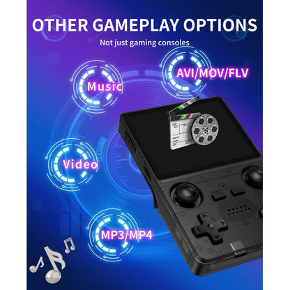 Powkiddy X35S Handheld Game Console – 3.5" IPS Full Lamination RK3566 8-Hour Battery Bluetooth HDMI Linux 15+ Emulators Compact Retro Gaming System