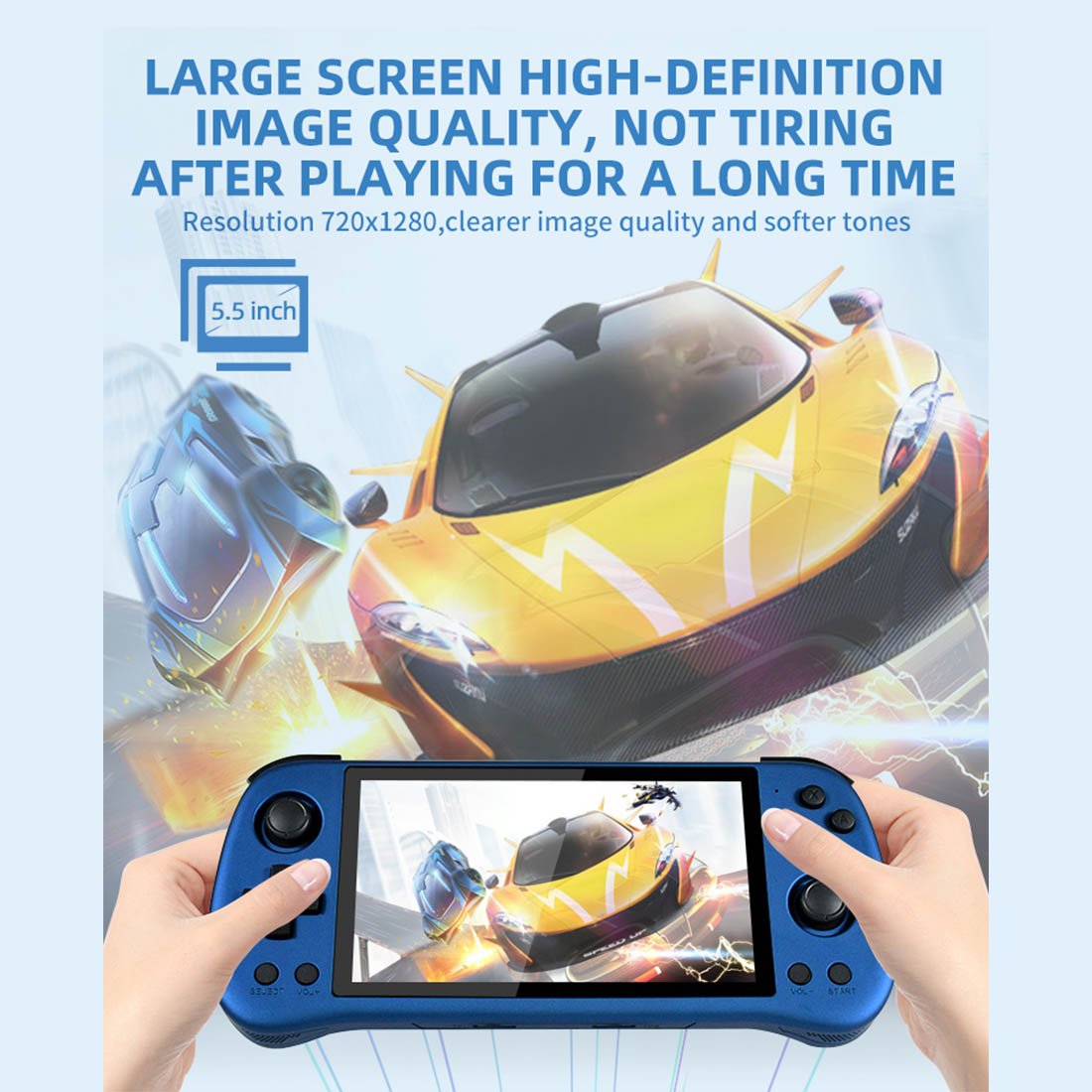 Powkiddy X55 Handheld Game Console – 5.5" IPS 720×1280 RK3566 2GB RAM Wi-Fi Bluetooth HDMI Linux 25+ Emulators Retro Gaming System