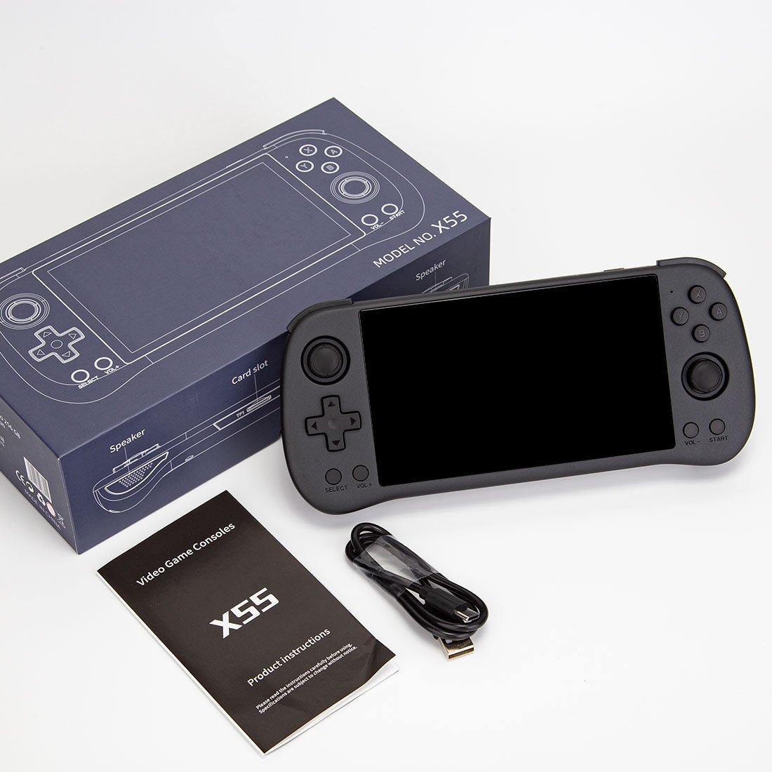 Powkiddy X55 Handheld Game Console – 5.5" IPS 720×1280 RK3566 2GB RAM Wi-Fi Bluetooth HDMI Linux 25+ Emulators Retro Gaming System