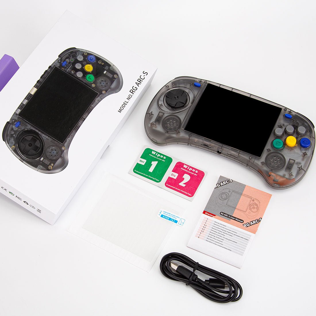 Anbernic RG ARC-S Arcade Six-Key Retro Handheld Game Console Linux 4" IPS HDMI 20+ Emulators Fighting Games 3500mAh Portable Emulator for Street Fighter Metal Slug Beat-Em-Up Fans 2 Colors