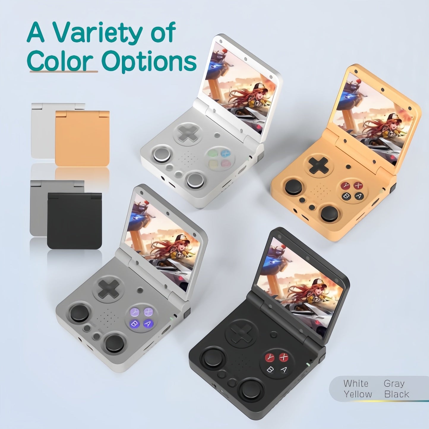 Miyoo Flip V2 Clamshell Retro Handheld Game Console 3.5-Inch IPS Dual Joystick HDMI Output Wi-Fi Bluetooth 30+ Emulators NES SNES GBA PS1 Portable Gaming Gift