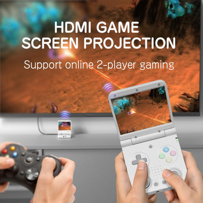 Miyoo Flip V2 Clamshell Retro Handheld Game Console 3.5-Inch IPS Dual Joystick HDMI Output Wi-Fi Bluetooth 30+ Emulators NES SNES GBA PS1 Portable Gaming Gift