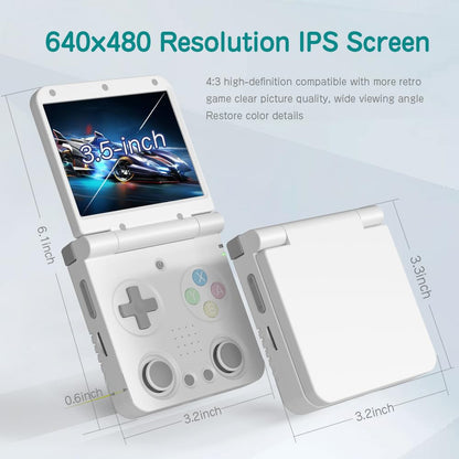 Miyoo Flip V2 Clamshell Retro Handheld Game Console 3.5-Inch IPS Dual Joystick HDMI Output Wi-Fi Bluetooth 30+ Emulators NES SNES GBA PS1 Portable Gaming Gift