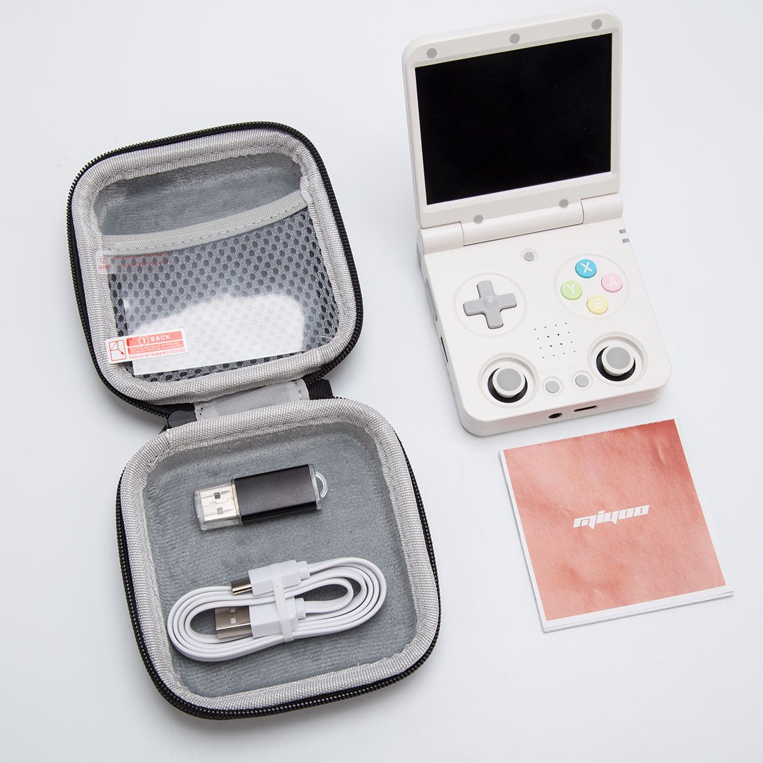 Miyoo Flip V2 Clamshell Retro Handheld Game Console 3.5-Inch IPS Dual Joystick HDMI Output Wi-Fi Bluetooth 30+ Emulators NES SNES GBA PS1 Portable Gaming Gift