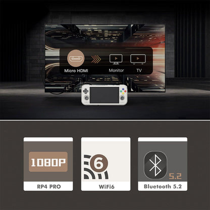Retroid Pocket 4 Pro Handheld Game Console – 4.7" IPS Android 13 Retro Emulator 8GB RAM 128GB Wi-Fi 6 PS2 PSP GameCube N64 Portable Gaming