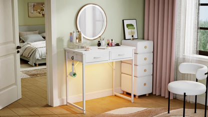 Makeup Vanity Desk, Bedroom Dressing Table for Dressing and Daily Routines detail image - detail view 11