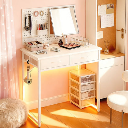 Makeup Vanity Desk, Bedroom Dressing Table for Dressing and Daily Routines detail image - detail view 12