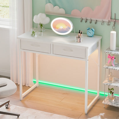 Vanity Desk with Lights & Drawers - Small Makeup Dressing Table with LED Mirror Light shown in the main product view