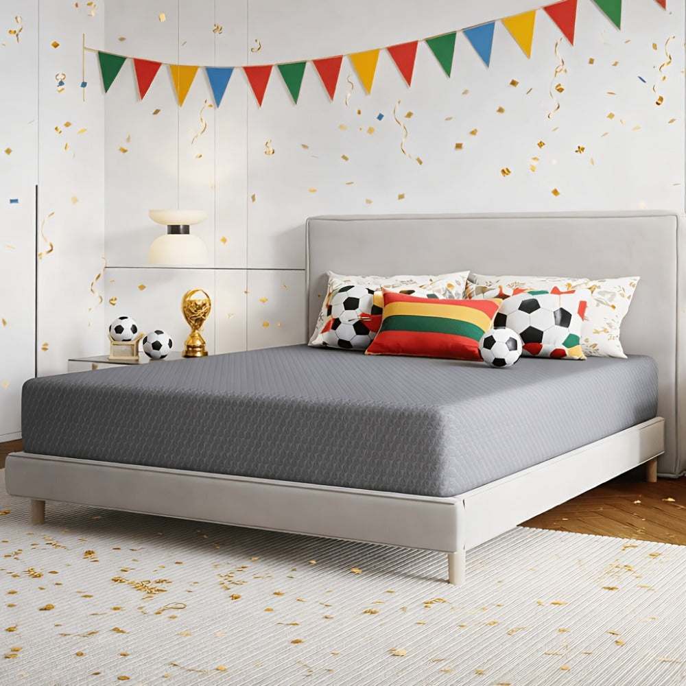 Mattress, Gel Memory Foam in a Box, Thermally Balanced Foam Core, Tight Top Knitted Cover shown in the main product view