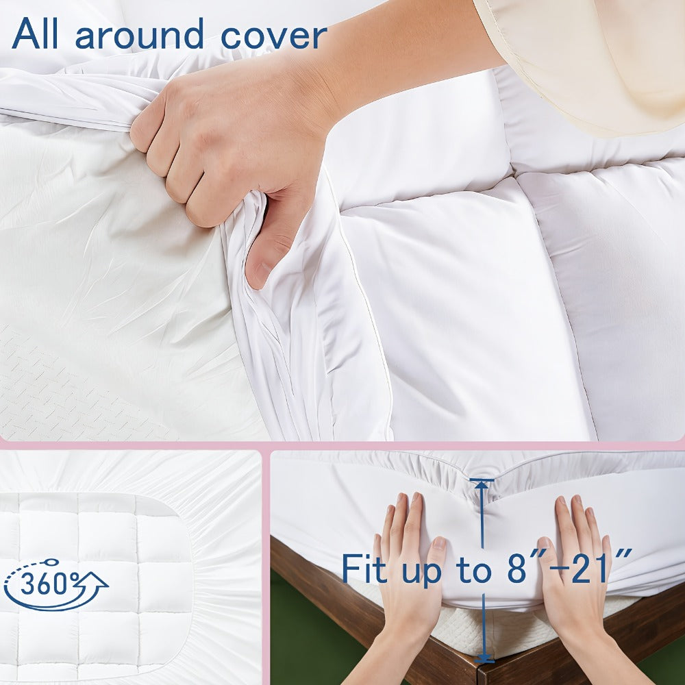 Mattress Pad with Washable Cover and Multiple Color Options for Bedroom detail image - detail view 11