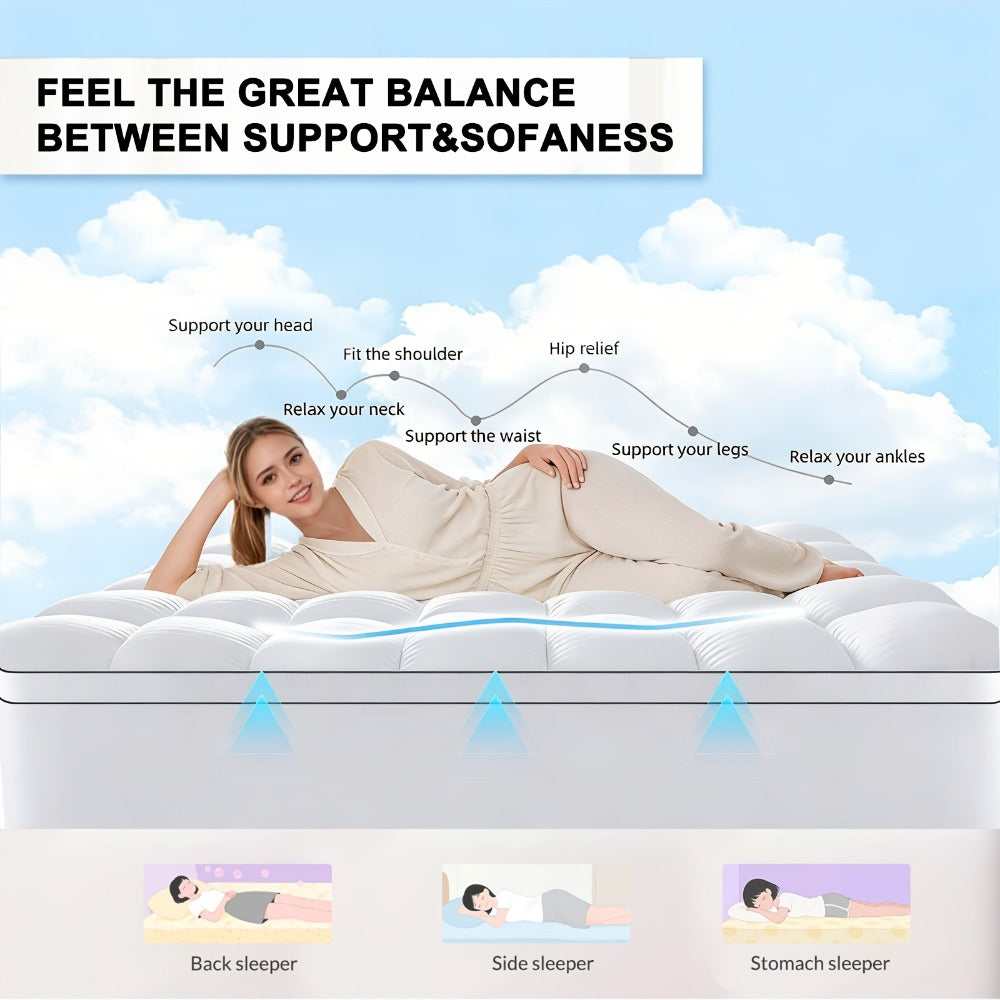 Mattress Pad with Washable Cover and Multiple Color Options for Bedroom detail image - detail view 7