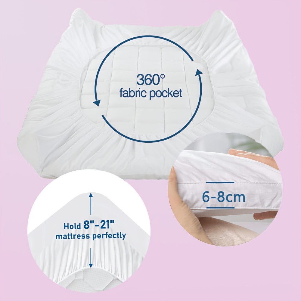 Mattress Pad with Washable Cover and Multiple Color Options for Bedroom detail image - detail view 9