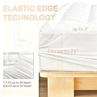 Mattress Topper, Bed Mattress Pad for Bedroom Comfort and Support detail image - detail view 14