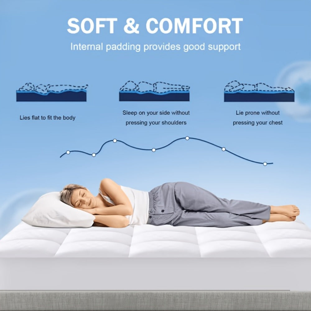 Mattress Topper, Cooling Mattress Topper for Bedroom Comfort and Support detail image - detail view 5