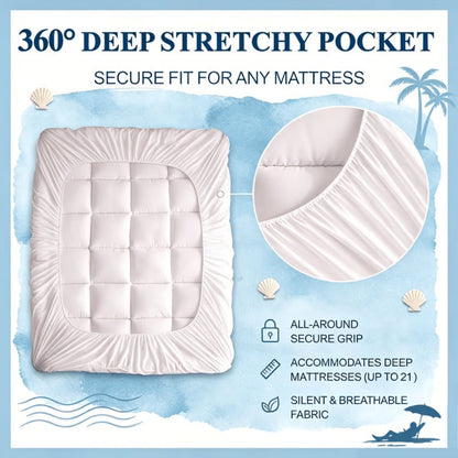 Mattress Topper, Cooling Mattress Topper for Bedroom Comfort and Support detail image - detail view 7