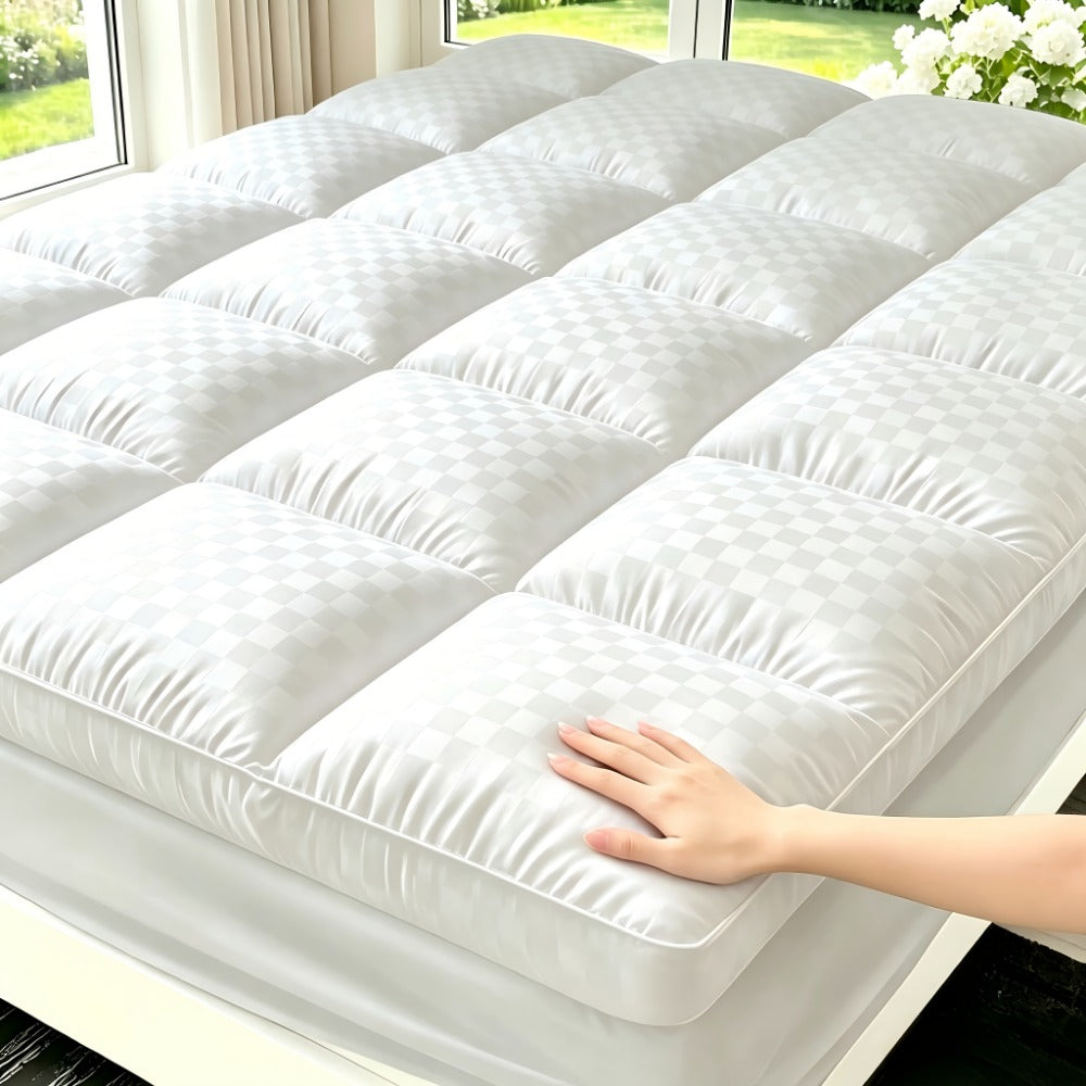 Mattress Topper, Cooling Pillow Top Deep Pocket Fit Microfiber Cover Machine Washable - 6 shown in the main product view