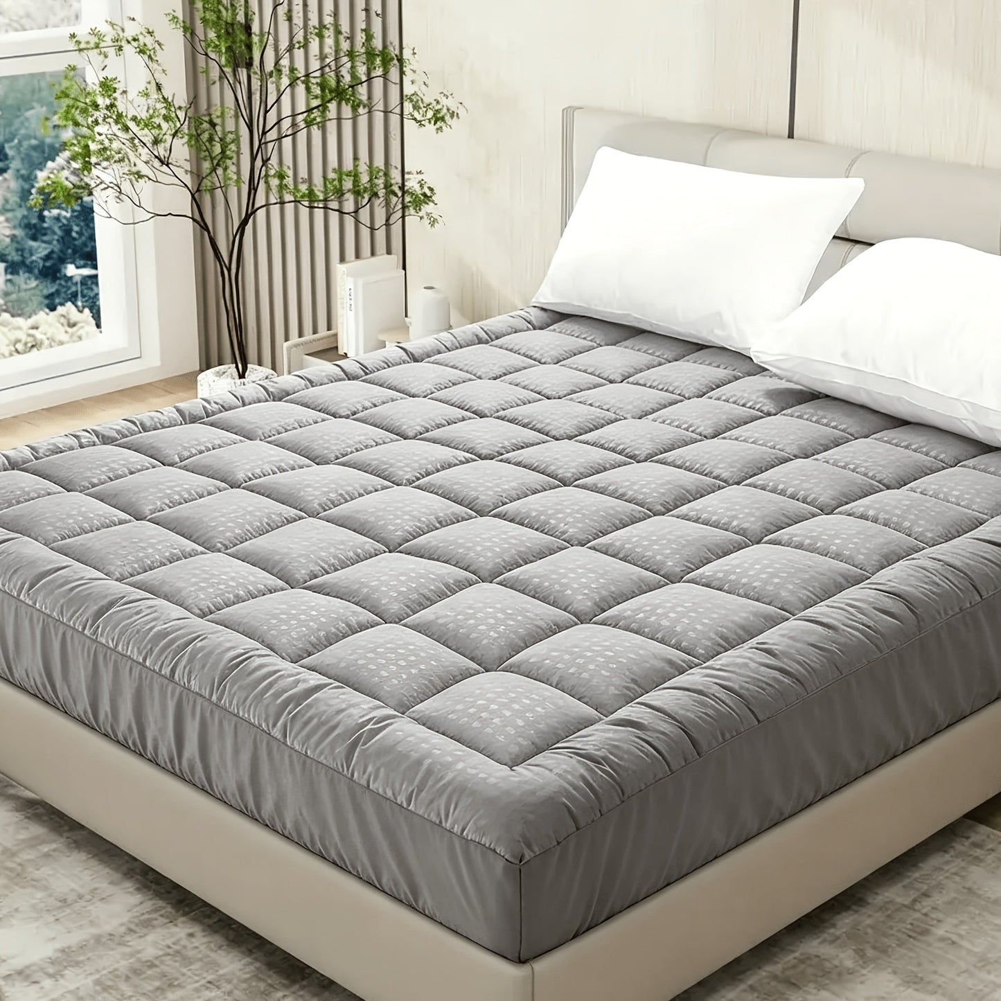 Mattress Topper shown in the Light Gray, Queen 60"*80" option