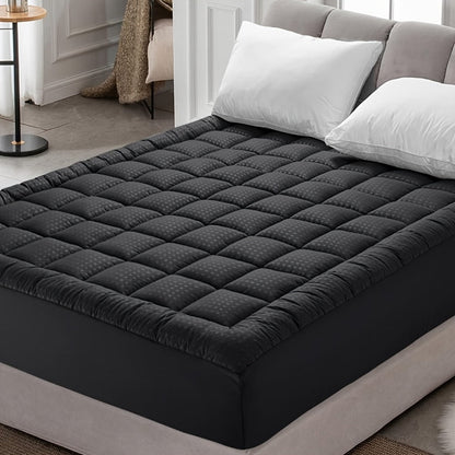 Mattress Topper, Plush Quilted Cooling 1200GSM Overfilled Breathable Polyester Deep Pocket shown in the main product view