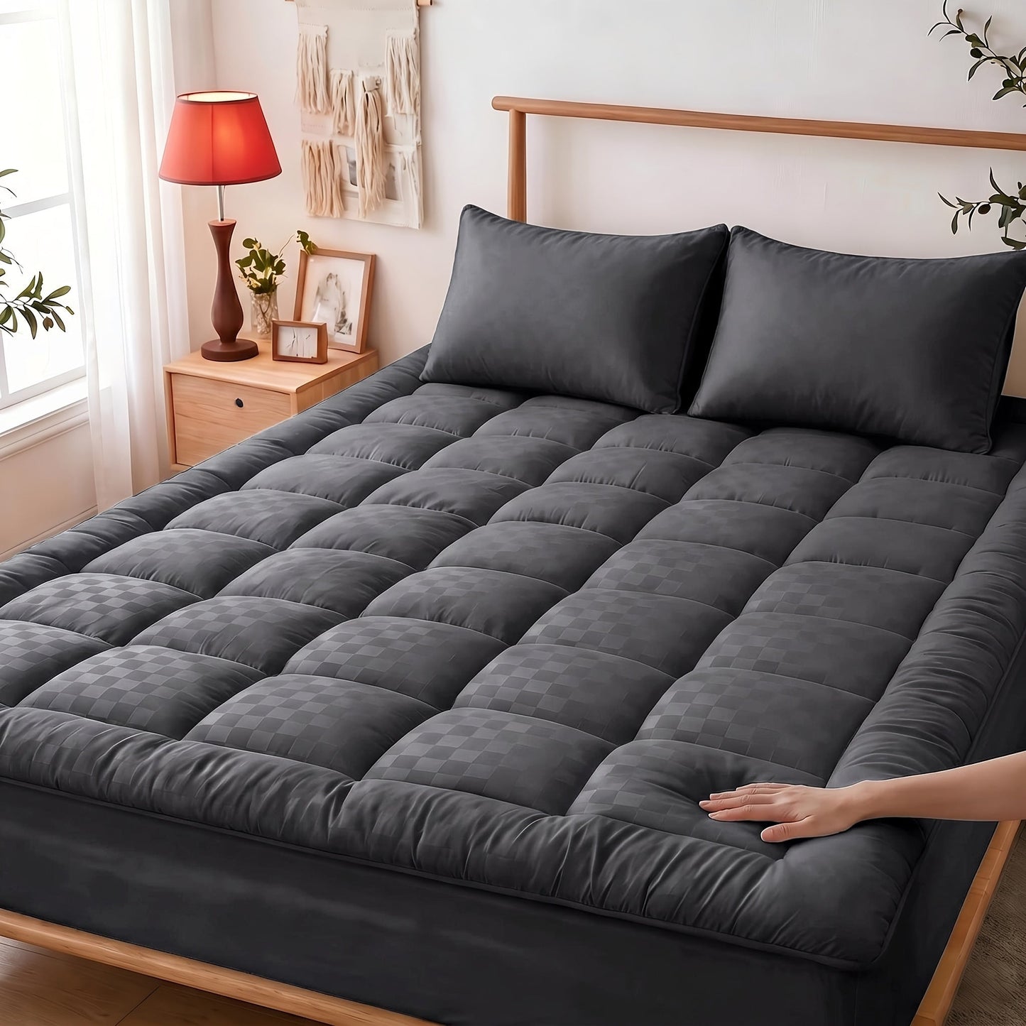 Mattress Topper shown in the Dark Gray, California King (72" x 84") option