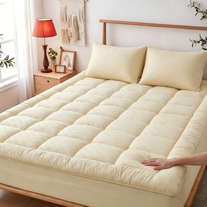 Mattress Topper with Washable Cover and Multiple Color Options for Bedroom detail image