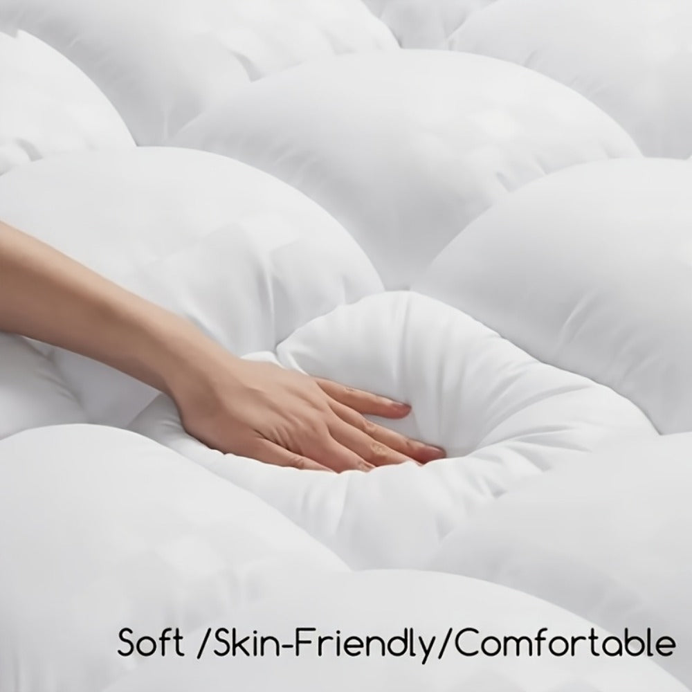 Mattress Topper with Washable Cover and Multiple Color Options for Bedroom detail image - detail view 6