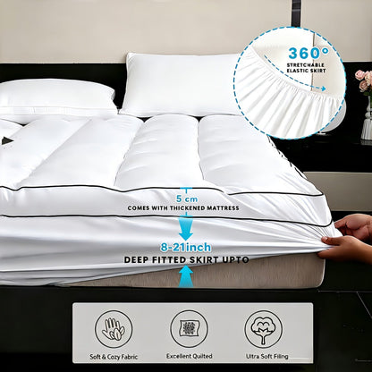 Mattress Topper with Washable Cover and Multiple Color Options for Bedroom detail image - detail view 7