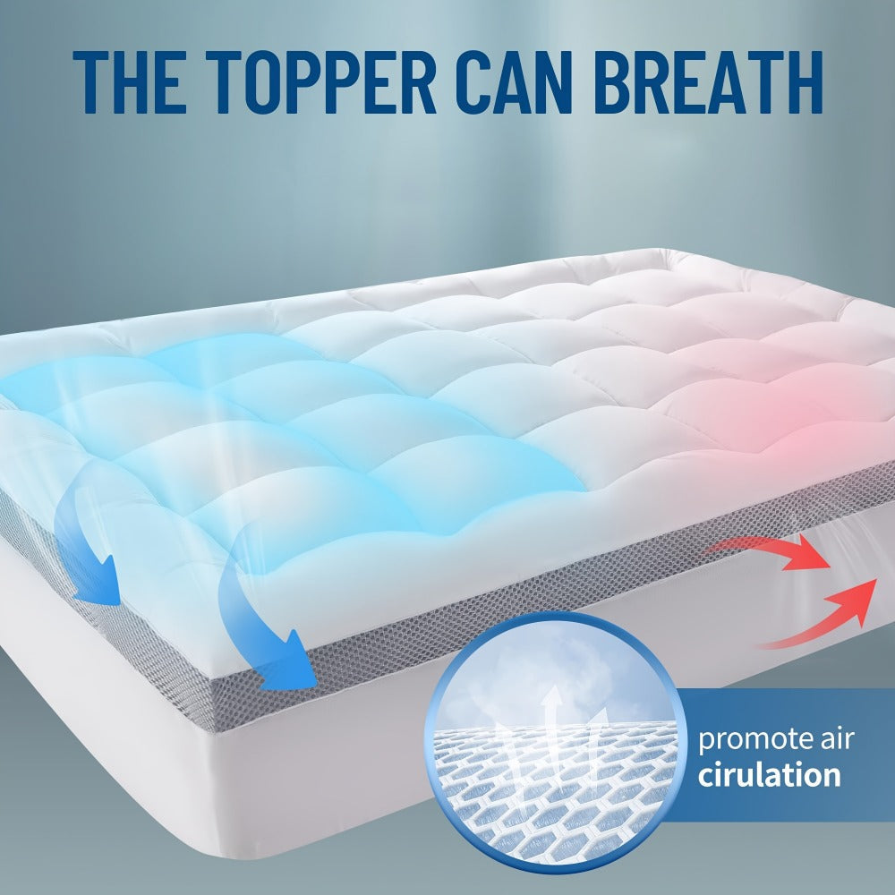 Mattress Topper with Washable Cover and Multiple Color Options for Bedroom detail image - detail view 9