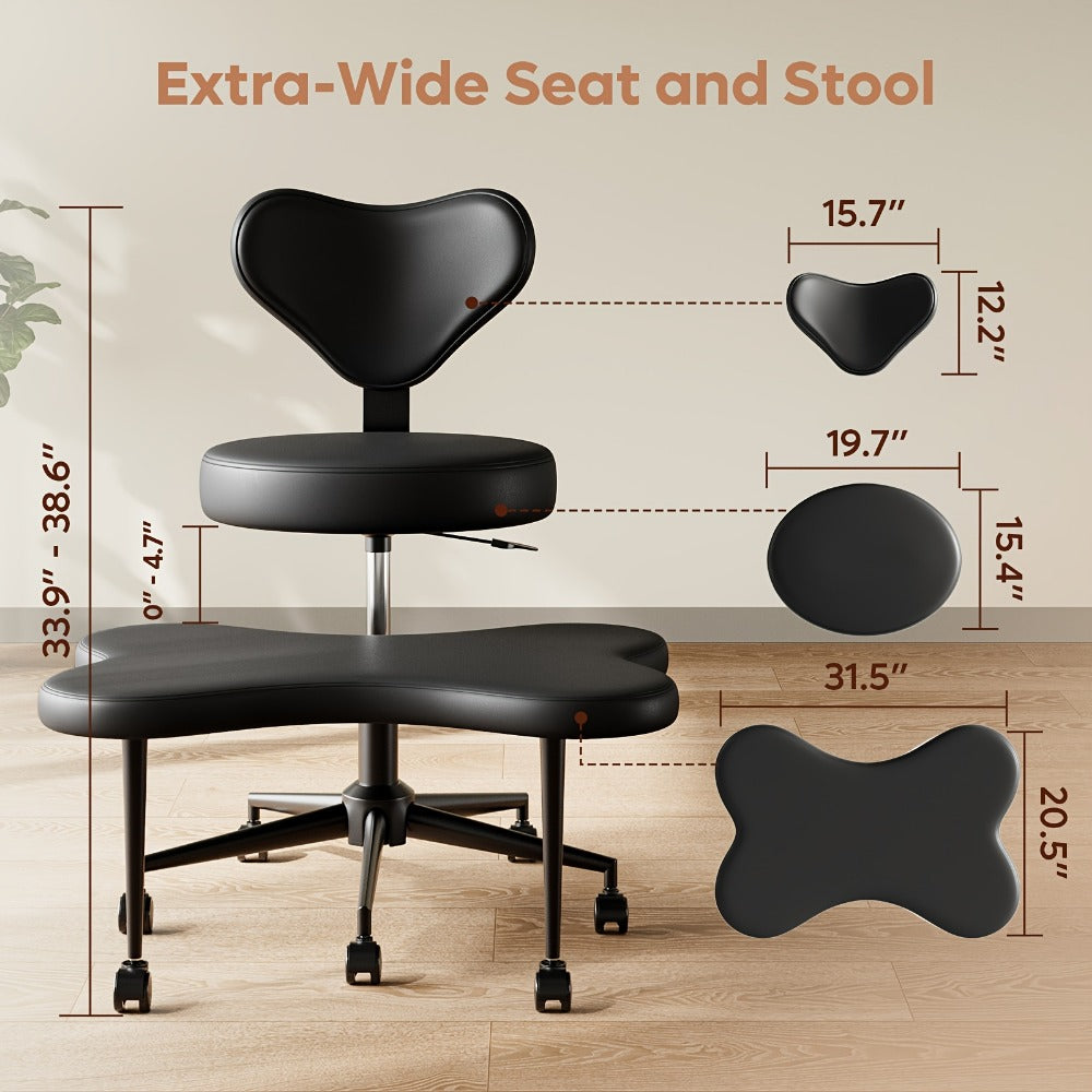 Meditation Chair with Cross-Legged Seat and Adjustable Height detail image - detail view 16