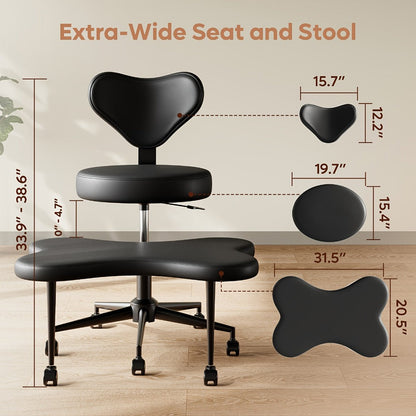 Meditation Chair with Cross-Legged Seat and Adjustable Height detail image - detail view 16