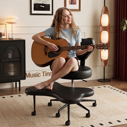 Meditation Chair with Cross-Legged Seat and Adjustable Height detail image