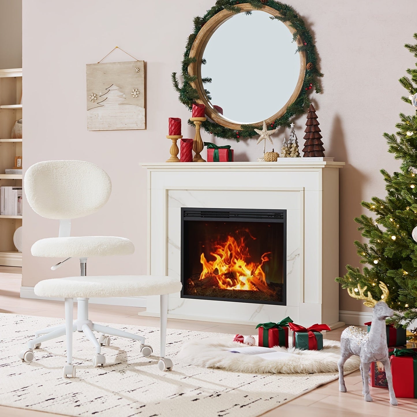 Meditation Chair shown in the New Style- Fluffy White option