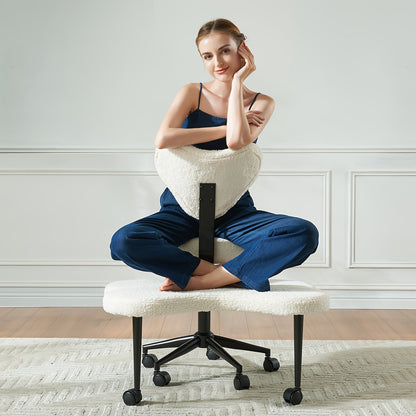 Meditation Chair shown in the Teddy Fleece White option