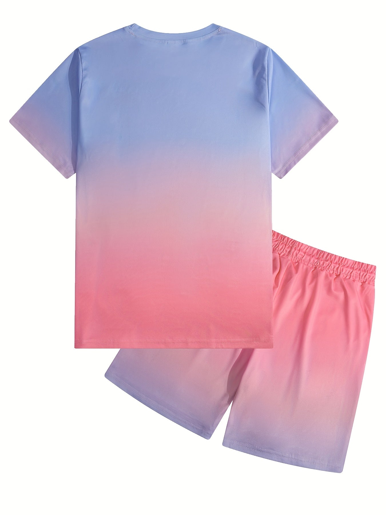 Men's Athletic Shirt and Shorts Set - All-Over Print Summer Style
