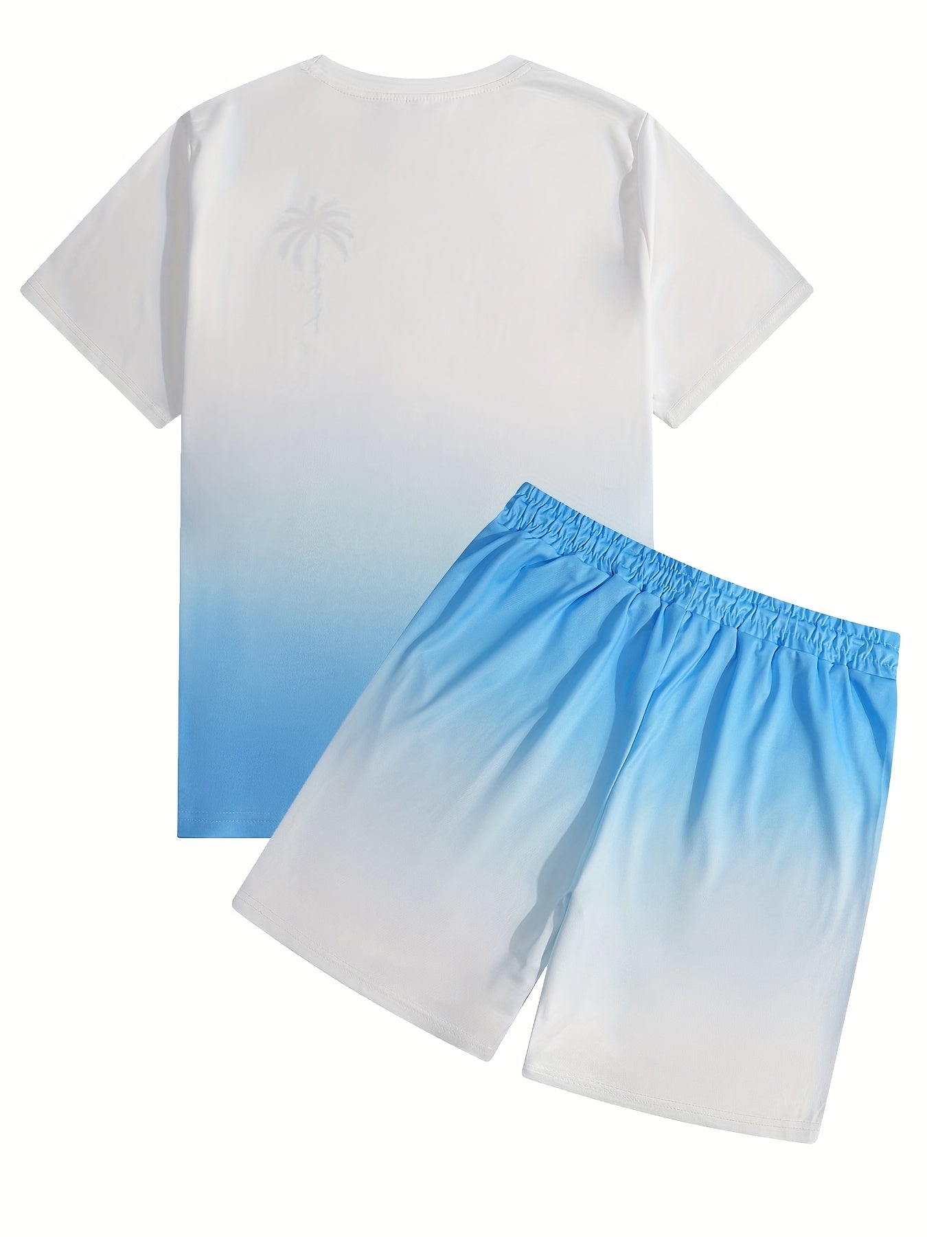 Men's Athletic Shirt and Shorts Set - All-Over Print Summer Style