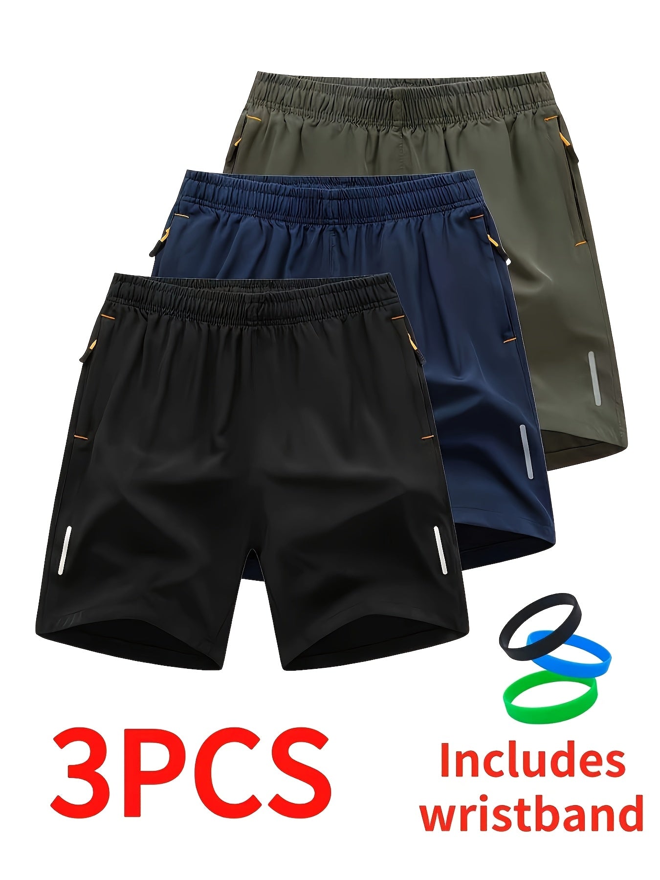 Men's 3p-Black/Blue/Grey Shorts - product view 14