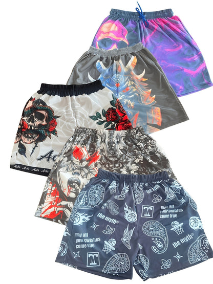 Men's Black/Grey/blue/green/dark gre Polyester Shorts - product view 14