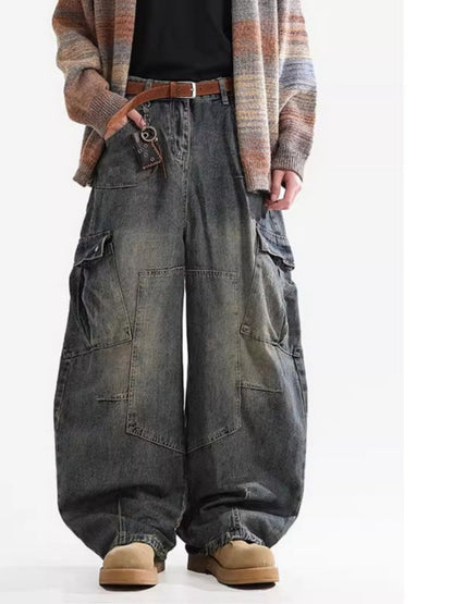 Men's Black Denim Oversized Jeans - product view 6