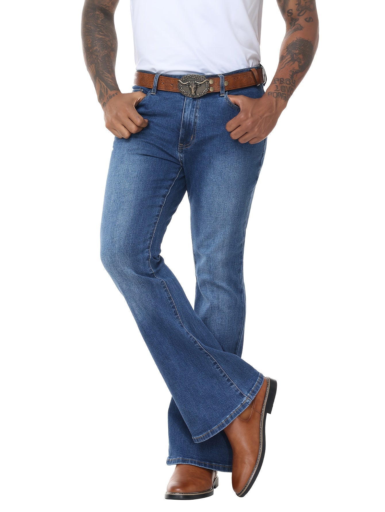 Men's Bootcut Jeans - Classic Wash Clean Finish