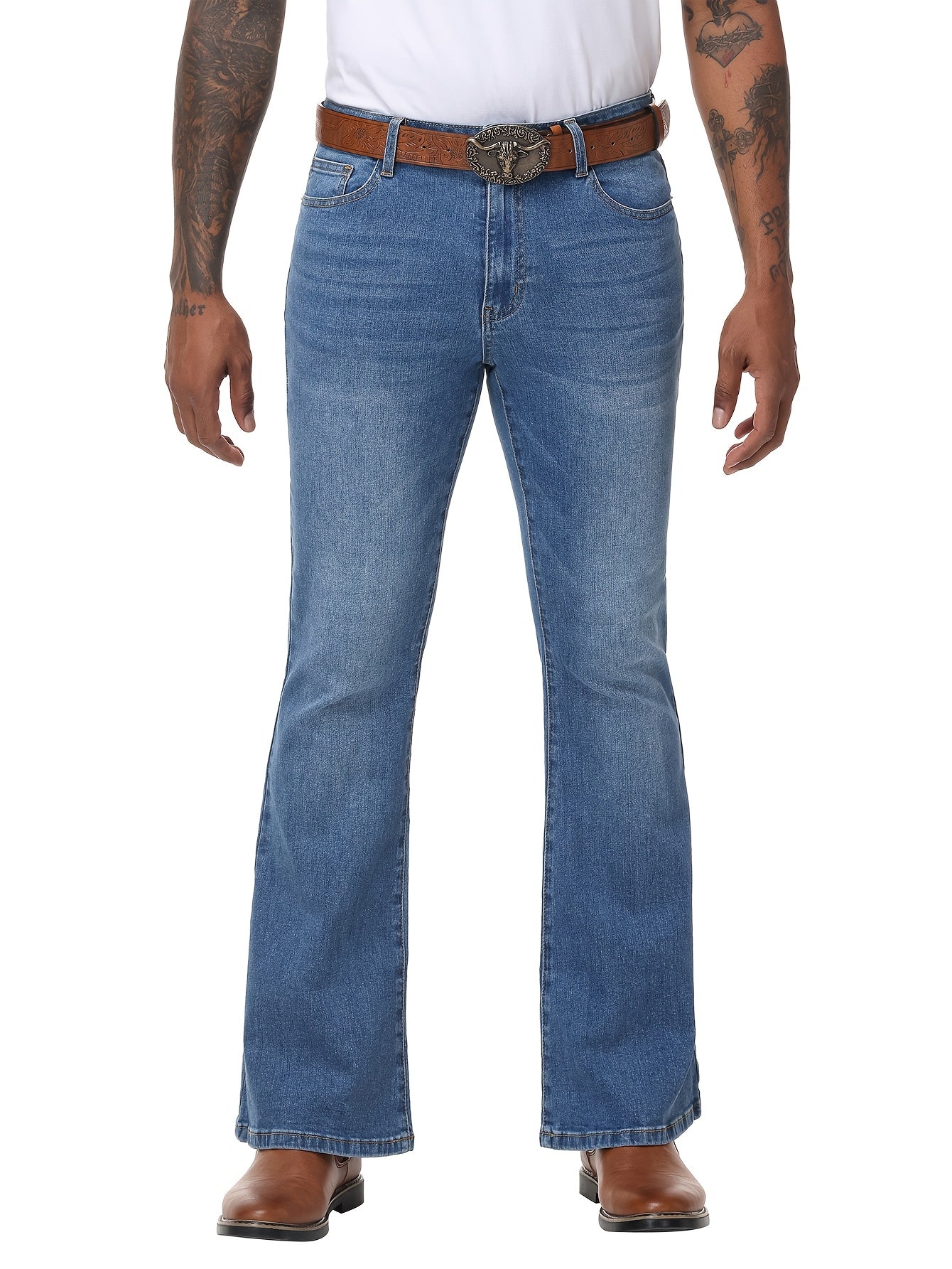 Men's Bootcut Jeans - Classic Wash Clean Finish