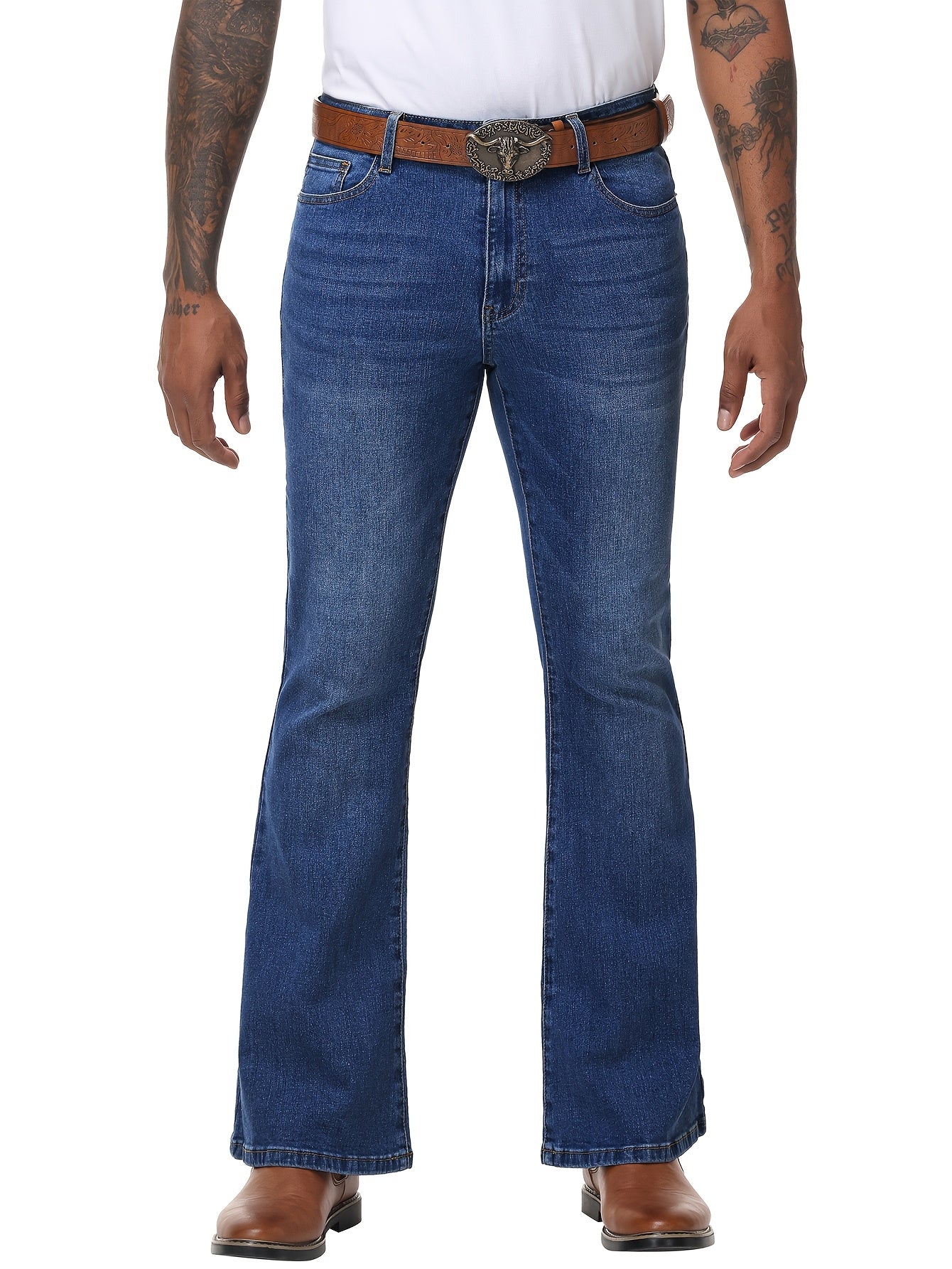 Men's Bootcut Jeans - Classic Wash Clean Finish