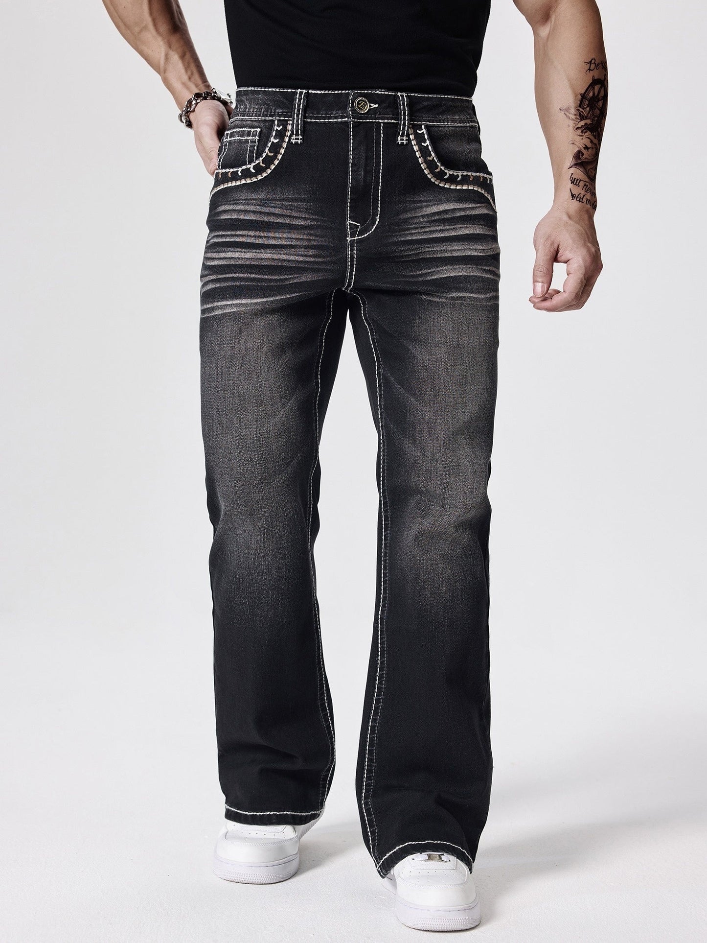 Men's Light Blue Denim Slim-Fit Jeans - product view 24
