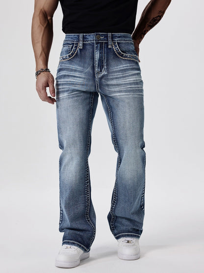 Men's Bootcut Jeans - Vintage Wash Clean Finish