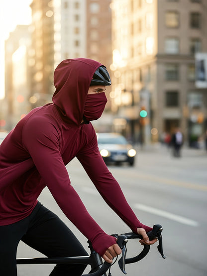 Men's Built-In Mask Hoodies - 3-Pack Quick-Dry Layers