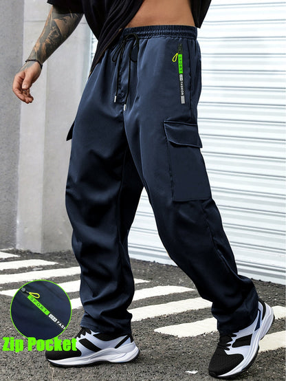 Men's Cargo Pants - Drawstring Waist With Pockets Workwear Style