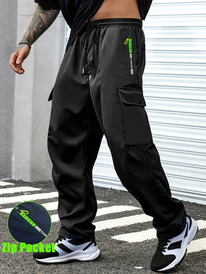 Men's Cargo Pants - Drawstring Waist With Pockets Workwear Style