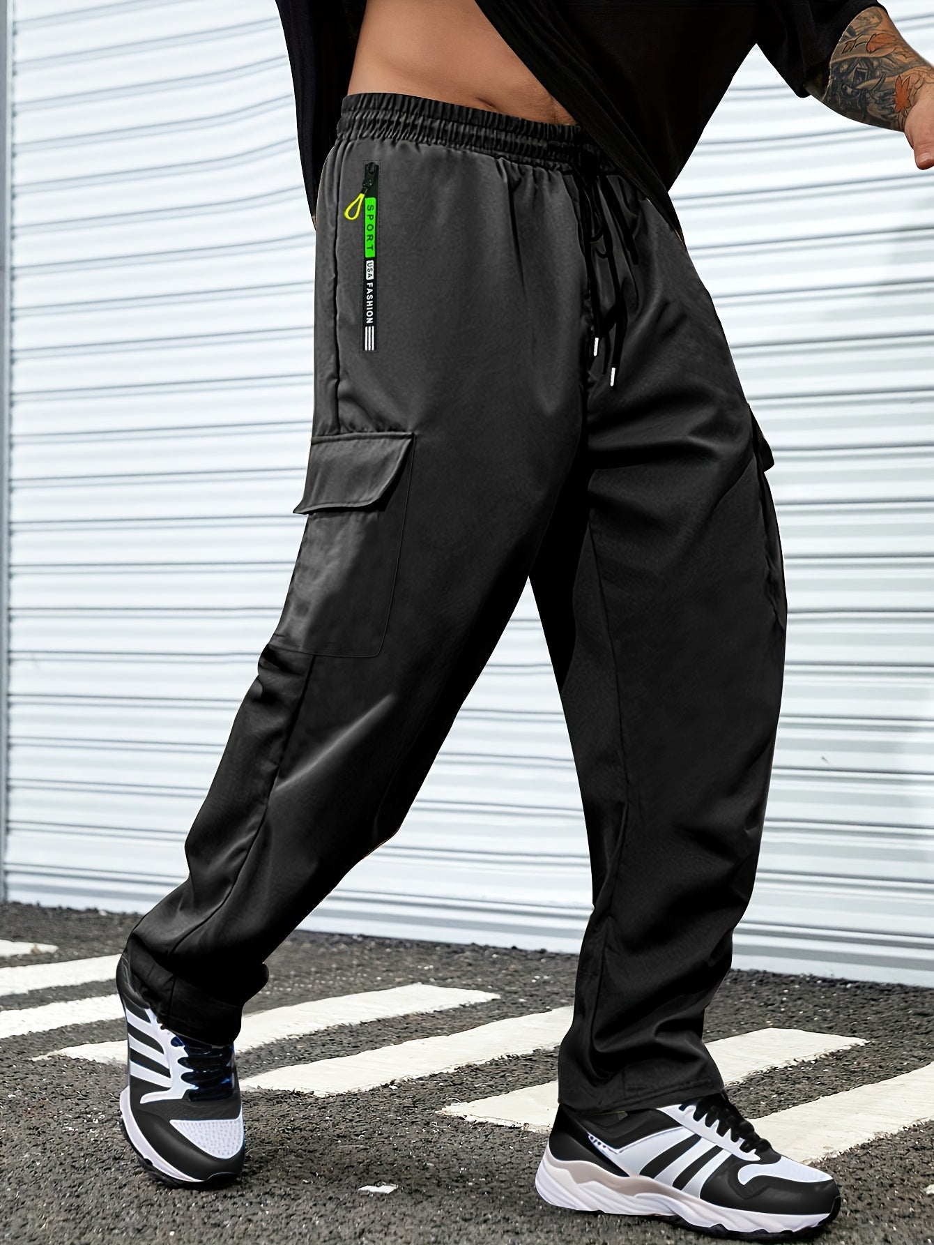 Men's Cargo Pants - Drawstring Waist With Pockets Workwear Style
