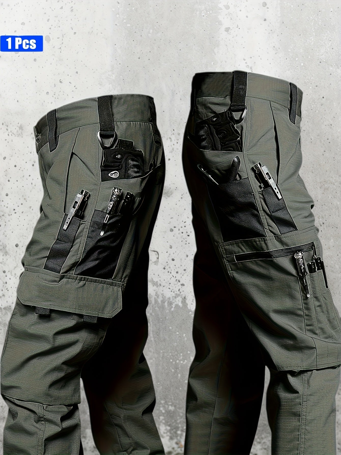 Men's Black Utility Cargo Cargo Pants - product view 20